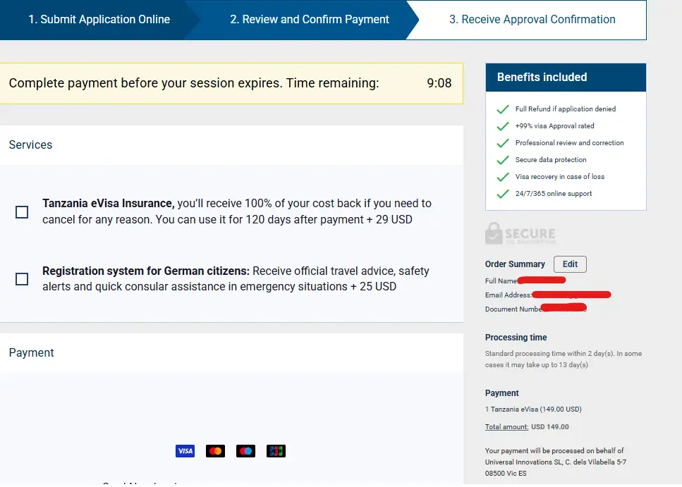 handle-visa form payment